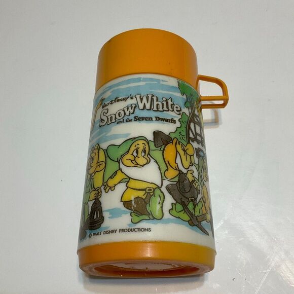 Vintage Disney Snow White Aladdin Thermos seven Dwarves - Picture 3 of 16